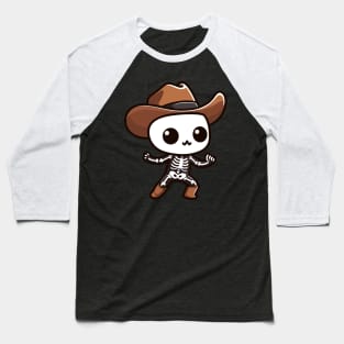 Cowboy  Skeleton Baseball T-Shirt